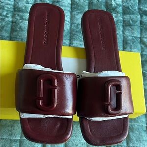 Marc Jacobs Deep Red Slide Sandals